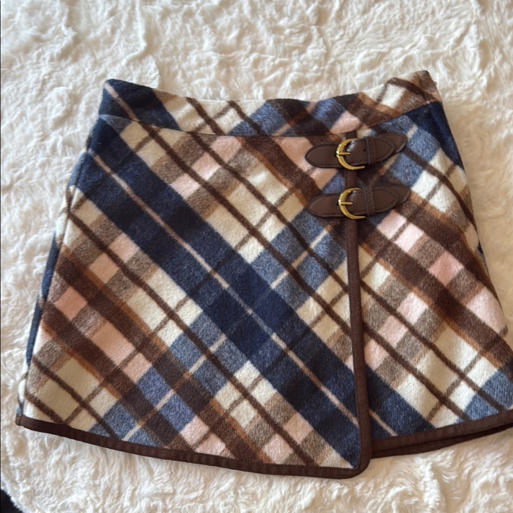 Janie and Jack Plaid Mini Skirt with Buckles